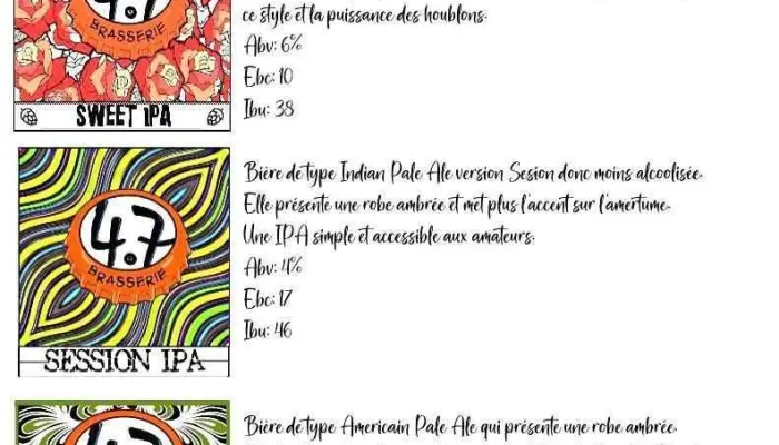 47 Brasserie Menu - Boé