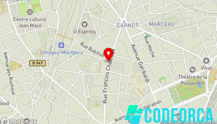 carte de Bad Monkey - Agence de communication Agence de publicité, Agence de design, Agence e-commerce, Service de marketing Internet, Agence photographique, Agence de relations publiques, Service d'hébergement de site Web, Concepteur de sites Web à Limoges