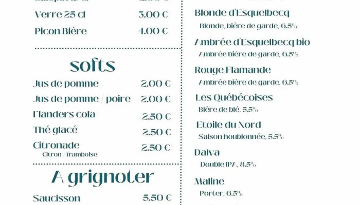 Brasserie Thiriez -  Menu - Esquelbecq