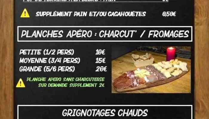 Chacun Sa Biere Menu - Château-thierry