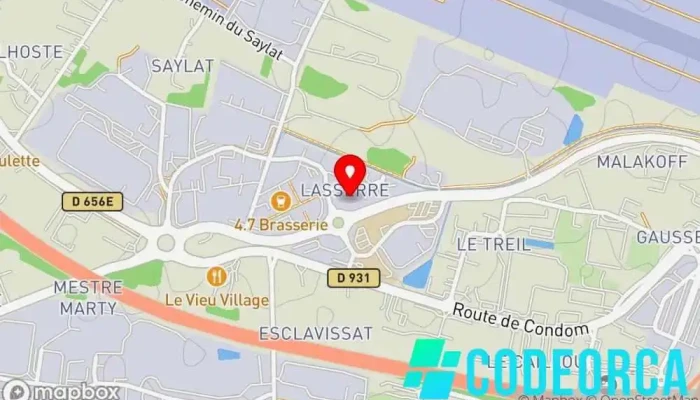 carte de European Sourcing Entreprise de logiciels, Régie publicitaire, Agence de relations publiques, Concepteur de sites Web à Estillac