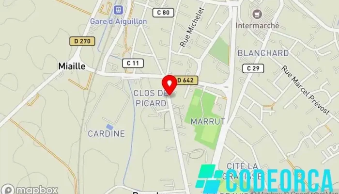 carte de France Travail (ex Pôle emploi) Agence pour l'emploi, Agence d'orientation professionnelle, Conseil, Conseiller, Centre d'emploi, Administration, Services d’information, Service d'aide à la recherche d'emploi, Centre d'information et d'orientation, Centre d'information à Aiguillon