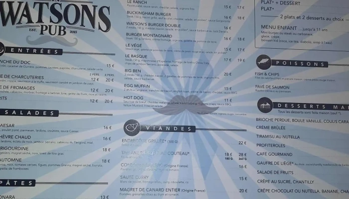 Watsons Pub Horaire - Périgueux